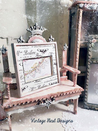 Love Birds No.1:4 Dollhouse Miniature Handmade image 4