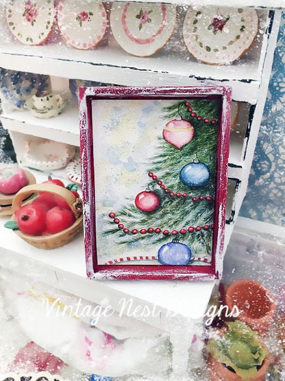Christmas Scene No.2:1 Dollhouse Miniature Handmade image 0