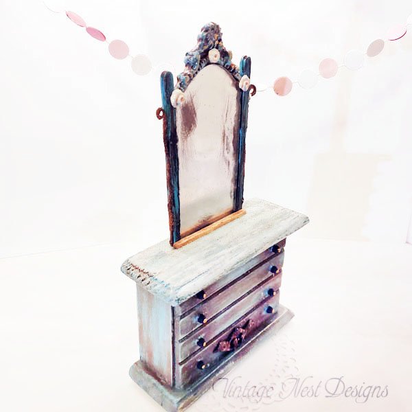 Vintage Style Grungy Dresser No.1 Dollhouse Miniature Handmade image 5