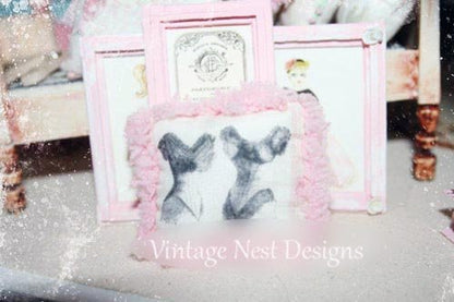 Corset Pillow No.1 Dollhouse Miniature Handmade image 1