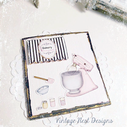 Bakery Pink Mixer No.1:2 Dollhouse Miniature Handmade image 2