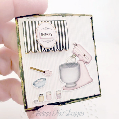 Bakery Pink Mixer No.1:2 Dollhouse Miniature Handmade image 1