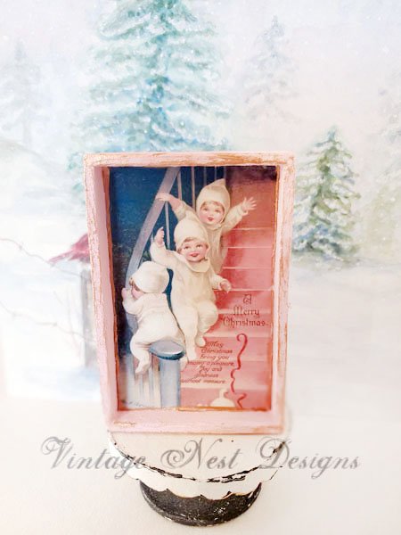 Christmas Snow Babies No.1:2 Dollhouse Miniature Handmade image 3