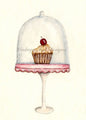 Cupcake Pedestal No.1 Digital Prints Watercolor Painting image 0
