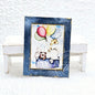 Animals & Balloons No.1:2 Dollhouse Miniature Handmade Wooden Framed Art image 0