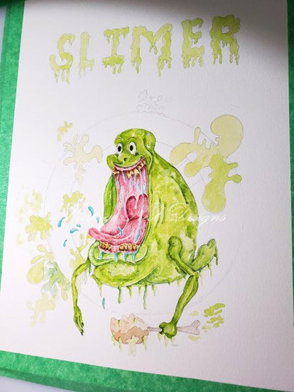 Slimer No.1 Digital Prints Watercolor Painting image 6