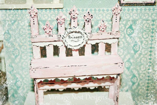 Shabby Princess Bench No.1 Dollhouse Miniature Handmade image 0