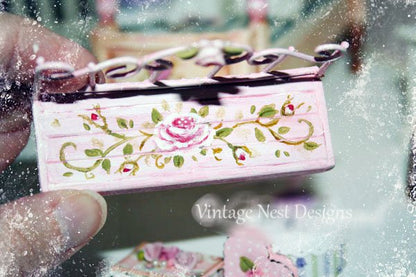 Metal & Wood Bench No.2 Dollhouse Miniature Handmade image 2