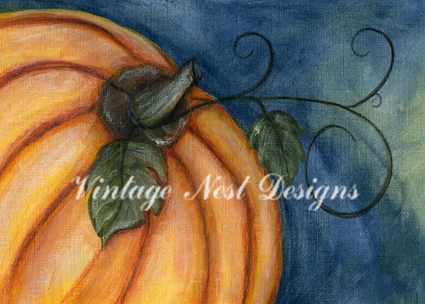 Halloween Pumpkins No.1 Digital Prints Watercolor Painting image 1