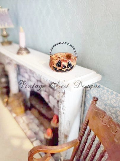 Porcelain Pumpkin No.4 Dollhouse Miniature Handmade image 0