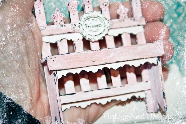 Shabby Princess Bench No.1 Dollhouse Miniature Handmade image 2