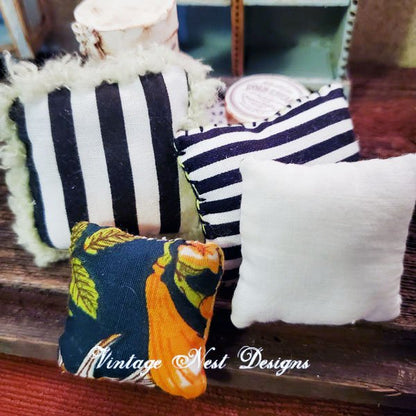 Fall Halloween Pillows No.1 Dollhouse Miniature Handmade image 3