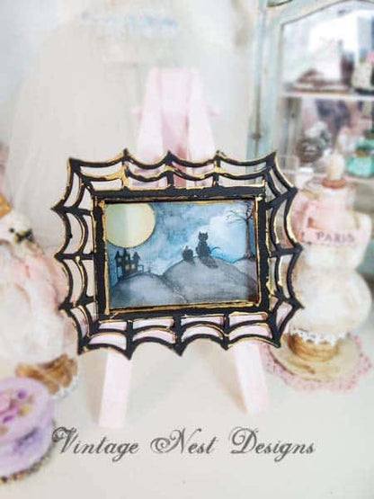 Cat & the Moon No.1:3 Dollhouse Miniature Handmade image 6