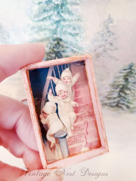 Christmas Snow Babies No.1:2 Dollhouse Miniature Handmade image 2