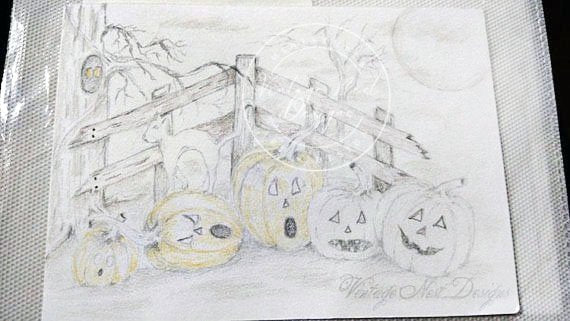 Halloween Pumpkins No.6 Digital Print Watercolor Painting image 7