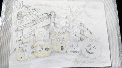 Halloween Pumpkins No.6 Digital Print Watercolor Painting image 7