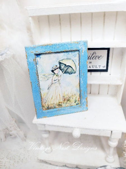 Monet No.1:2 Dollhouse Miniature Handmade Wooden Framed Art image 1