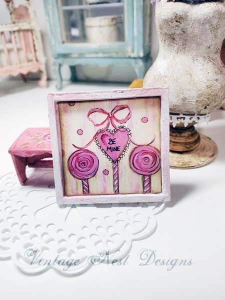 Valentine Lollipop No.3 Dollhouse Miniature Handmade image 5