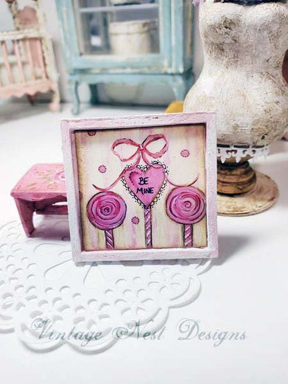 Valentine Lollipop No.3 Dollhouse Miniature Handmade image 5