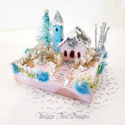 Putz Christmas House No.3:1 Handmade Miniature image 0