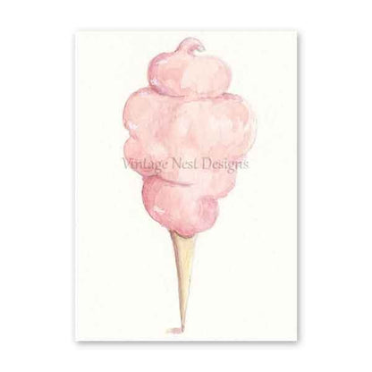 Cotton Candy No.1 Digital Prints Watercolor Painting image 2