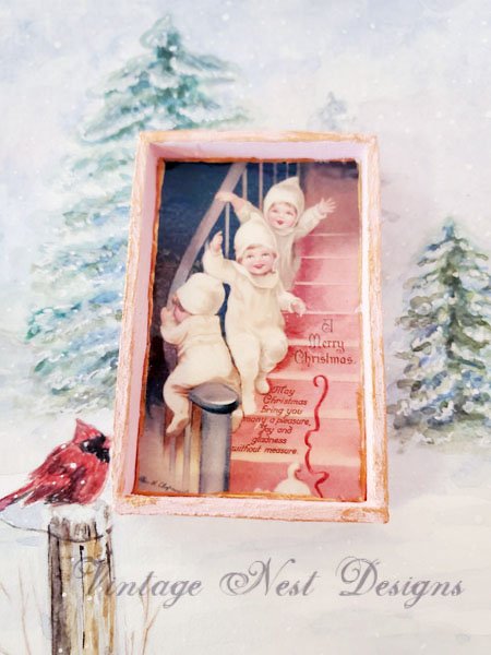 Christmas Snow Babies No.1:2 Dollhouse Miniature Handmade image 4