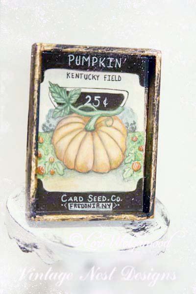 Pumpkin Seeds No.1:1 Dollhouse Miniature Handmade Wooden Framed Art image 0