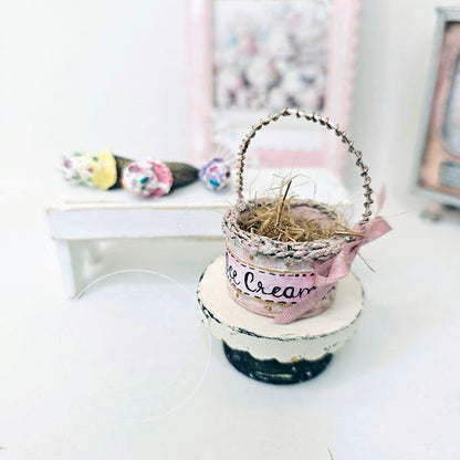 Ice Cream Bucket No.5:1 Dollhouse Miniature Handmade image 3