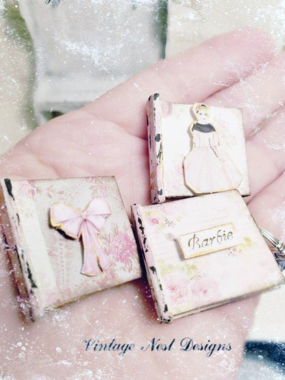 Shabby Book Set No.1 Handmade Miniatures for Dollhouse image 3