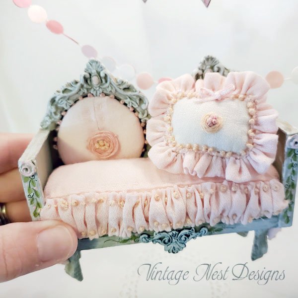 Pink Sofa No.1 Dollhouse Miniature Handmade image 8