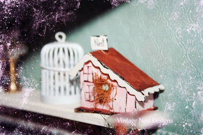 Bird Nest House No.2 Dollhouse Miniature Handmade image 2