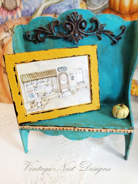 Fall Flower Shop No.1:1 Dollhouse Miniature Handmade Wooden Framed image 5