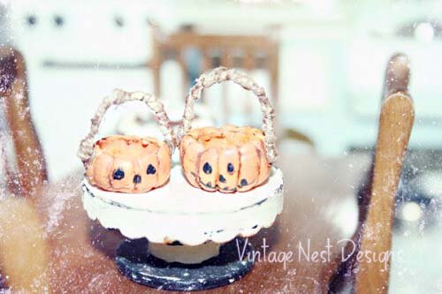 Porcelain Pumpkins No.1 Dollhouse Miniature Handmade image 2