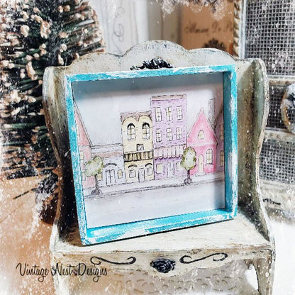 City Life Drawing No.1:1 Dollhouse Miniature Handmade Framed Art image 7