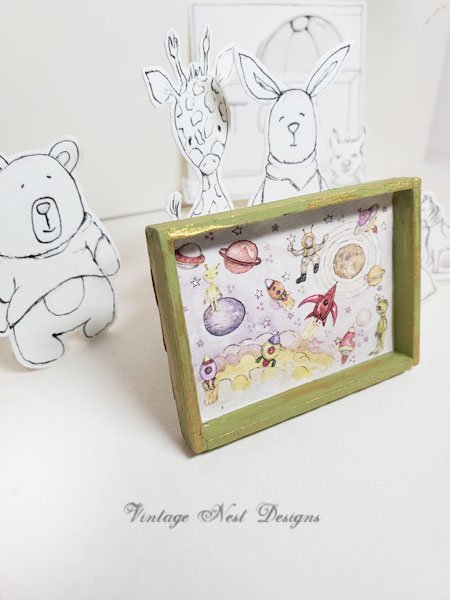 Sun Moon Stars Rocket Ship No.1:1 Dollhouse Miniature Handmade image 6