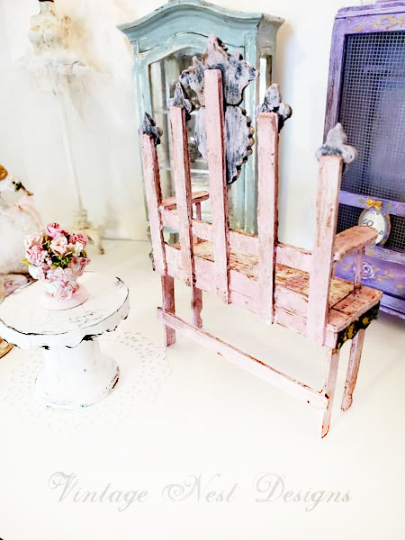 Shabby Princess Bench No.7 Dollhouse Miniature Handmade image 5