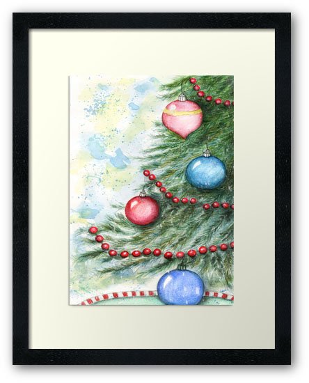 Christmas Scene No.2 Digital Prints Watercolor Painting image 1
