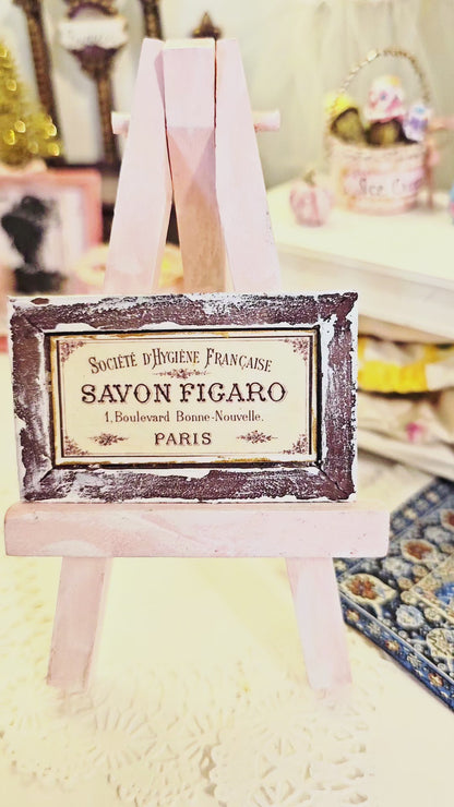 Miniature French Sign No.8 Art Dollhouse Wall Decor 1:12 Scale