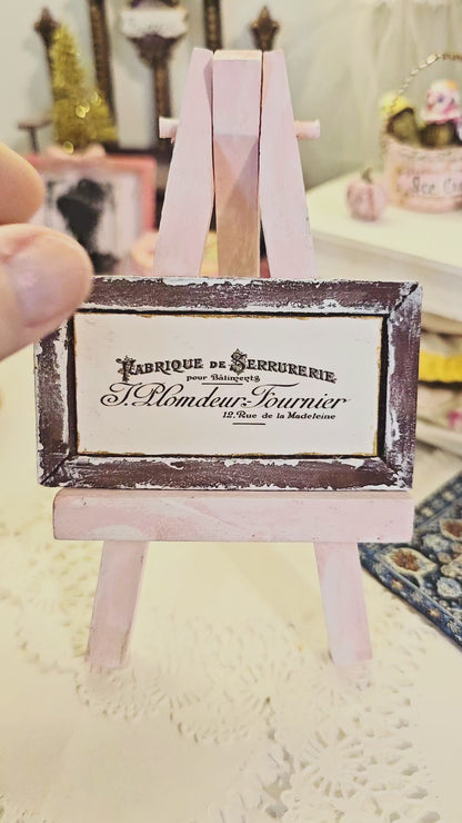 Miniature French Sign No.9 Art Dollhouse Wall Decor 1:12 Scale