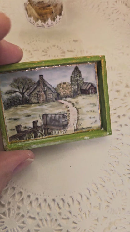 Miniature Country Life No.2-2 Handmade for Dollhouse Wooden Framed Art