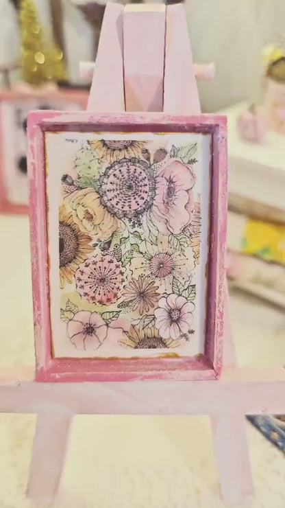 Miniature Contemporary Art No.3:1 Handmade Dollhouse Wall Art Shadow Box Diorama