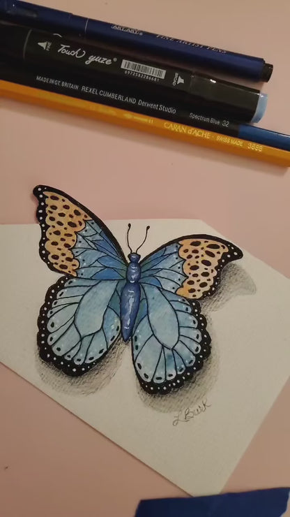 Digital Print Butterflies No.2 Watercolor Painting Instant Download