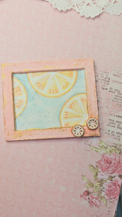 Miniature Oranges No.1:2 Handmade for Dollhouse Wooden Framed Art