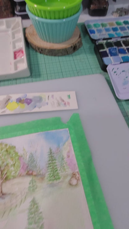 Kirche im Wald Nr.2:3 Puppenhaus Miniatur Handgefertigte Gerahmte Kunst