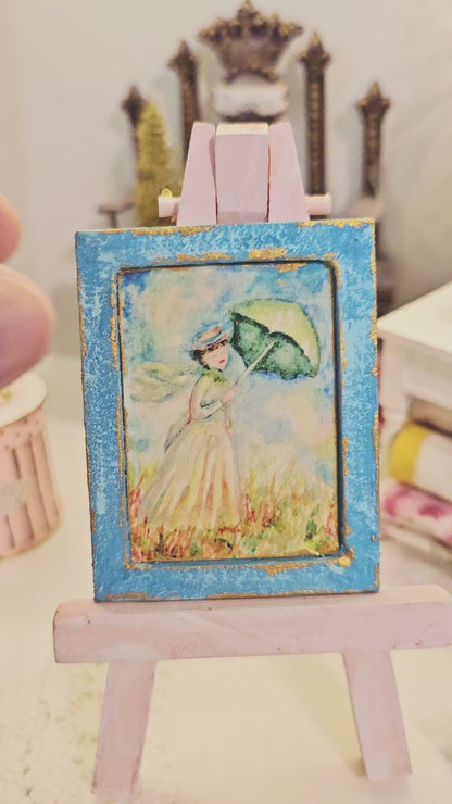 Miniature Monet No.1:3 Art Dollhouse Wall Decor Diorama Room Shadow Box