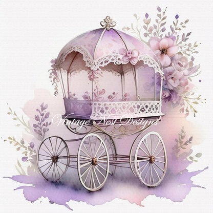 Digital Scrapbooking Vintage Baby Buggies No.1 Instant Download