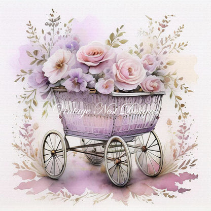 Digital Scrapbooking Vintage Baby Buggies No.1 Instant Download