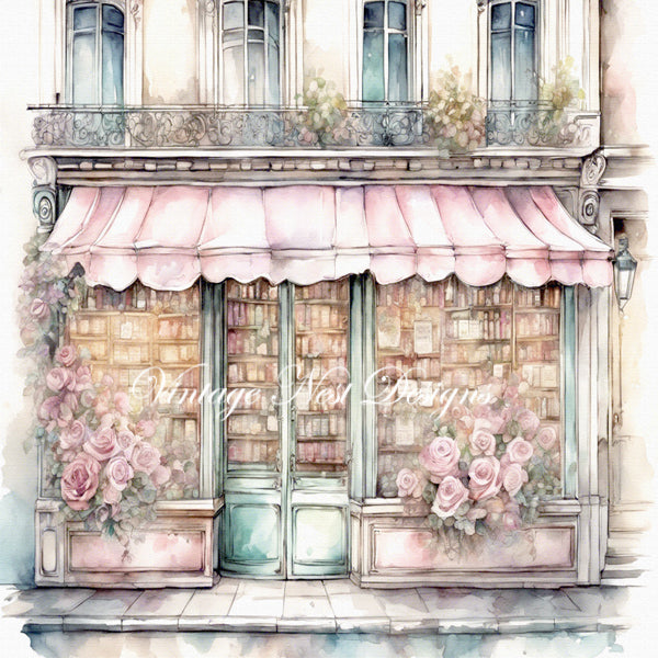 Digital Print French Store No.2 Illustration Instant Download