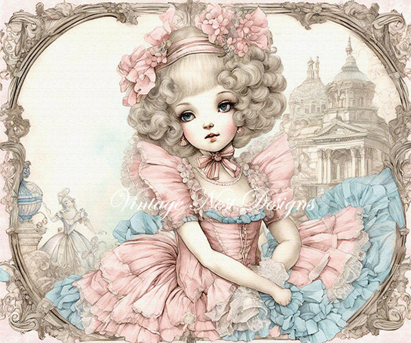 Young Marie Antoinette No.1 Digital Print Illustration