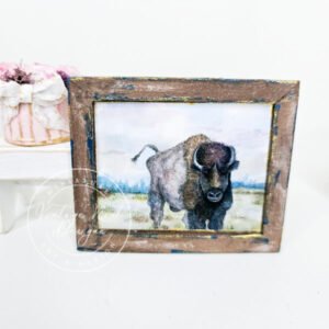 Buffalo No.1:1 Dollhouse Miniature Handmade Wooden Framed Art